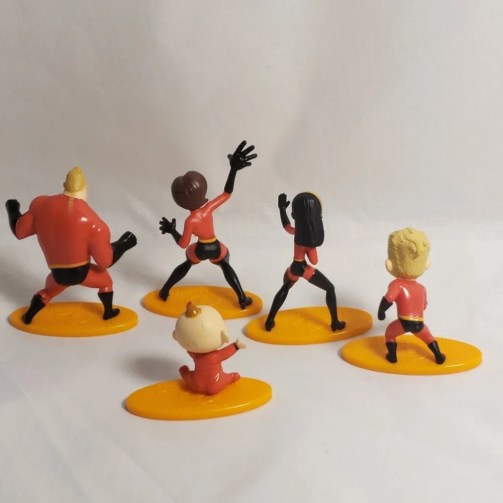 Lot (5) Disney Pixar Incredibles Family Mini Figures Cake Toppers 1.5